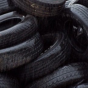 A stack of tires that could be recycled.