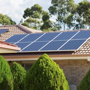 A solar energy system installed to a home.