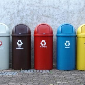 A collection of widely used recycling symbols.