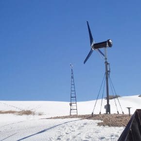 A small wind turbine in a remote location.