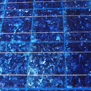 An array of solar panels collecting solar energy.