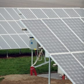 A small scale solar power plant.