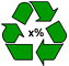 The universal recycling logo with percentage