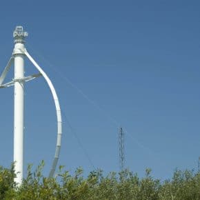 A vertical axis wind turbine in Canada.