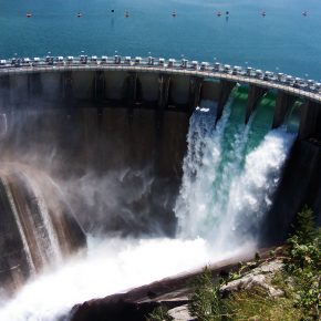 The Kerr hydroelectric dam in Montana, USA.