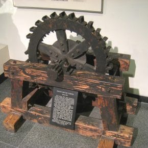 An image of the Pelton Impulse Turbine invented and patented in 1880.