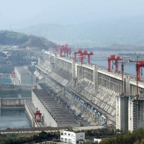 The Three Gorges Dam in China, the world's largest hydroelectric dam.