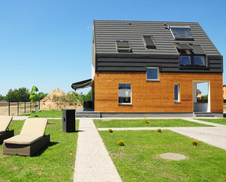 A homes designed with passive solar energy in mind.